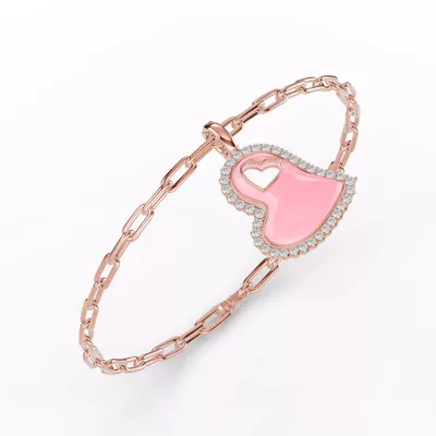 Cherish Pink Pavé Heart Bracelet