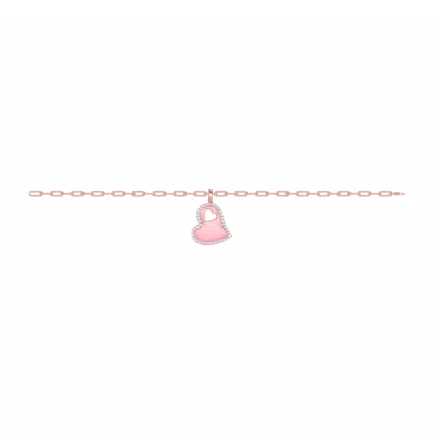 Cherish Pink Lab Pavé Heart Bracelet