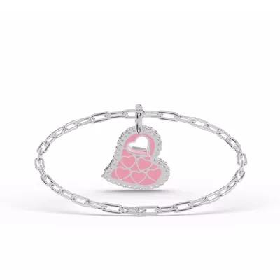 Cherish Pink Pavé Heart Bracelet