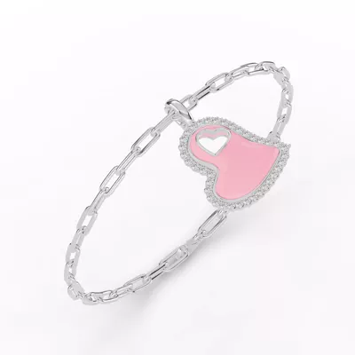 Cherish Pink Pavé Heart Bracelet