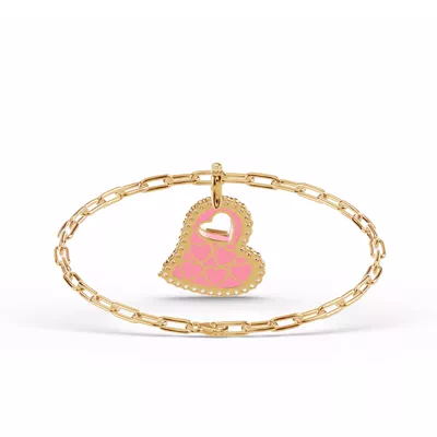Cherish Pink Pavé Heart Bracelet