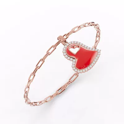 Cherish Red Lab Pavé Heart Bracelet
