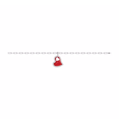 Cherish Red Pavé Heart Bracelet