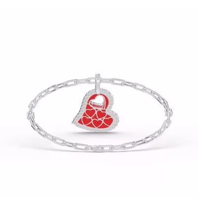 Cherish Red Pavé Heart Bracelet
