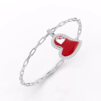 Cherish Red Pavé Heart Bracelet