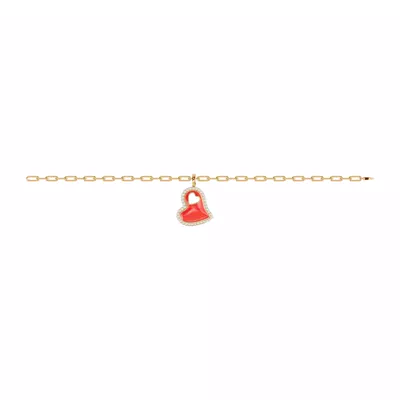 Cherish Red Lab Pavé Heart Bracelet