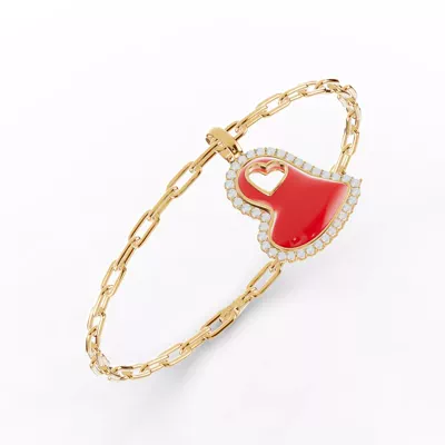 Cherish Red Lab Pavé Heart Bracelet