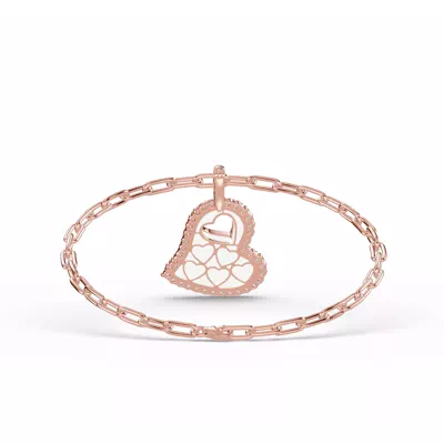 Cherish White Lab Pavé Heart Bracelet