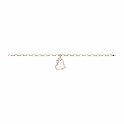 Cherish White Lab Pavé Heart Bracelet