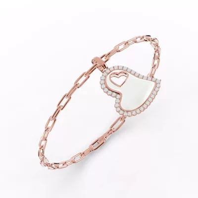 Cherish White Lab Pavé Heart Bracelet