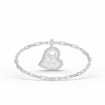 Cherish White Lab Pavé Heart Bracelet
