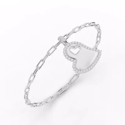 Cherish White Lab Pavé Heart Bracelet