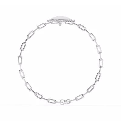 Cherish White Lab Pavé Heart Bracelet
