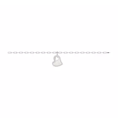 Cherish White Pavé Heart Bracelet