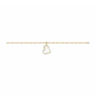 Cherish White Lab Pavé Heart Bracelet
