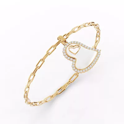 Cherish White Pavé Heart Bracelet