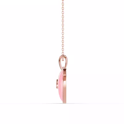 Devotion Pink Heart Bezel Diamond Necklace