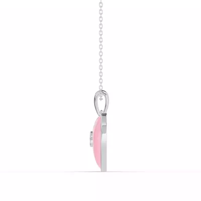 Devotion Pink Heart Bezel Lab Diamond Necklace