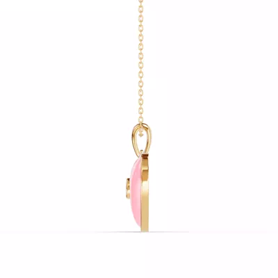 Devotion Pink Heart Bezel Lab Diamond Necklace
