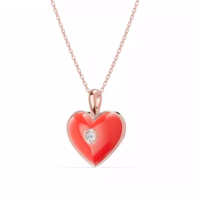 Devotion Red Heart Bezel Lab Diamond Necklace