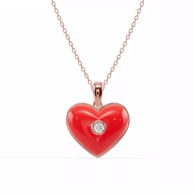 Devotion Red Heart Bezel Diamond Necklace