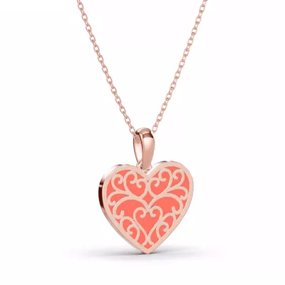 Devotion Red Heart Bezel Diamond Necklace