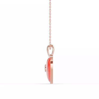Devotion Red Heart Bezel Diamond Necklace
