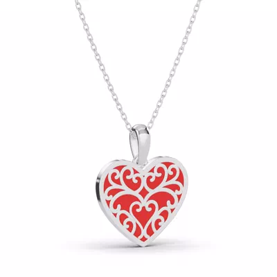 Devotion Red Heart Bezel Lab Diamond Necklace