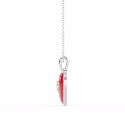 Devotion Red Heart Bezel Lab Diamond Necklace