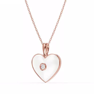 Devotion White Heart Bezel Lab Diamond Necklace