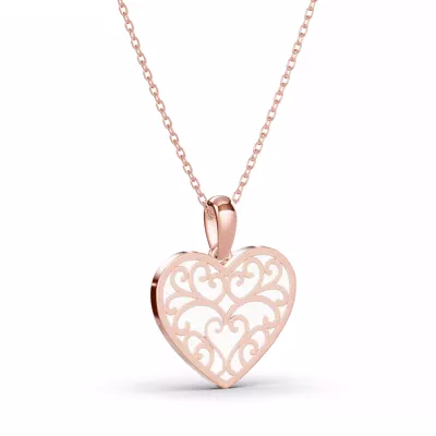 Devotion White Heart Bezel Diamond Necklace
