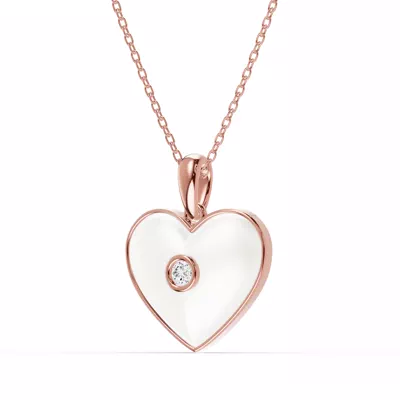 Devotion White Heart Bezel Lab Diamond Necklace