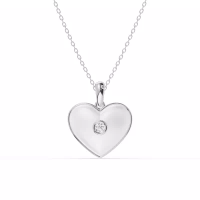 Devotion White Heart Bezel Diamond Necklace