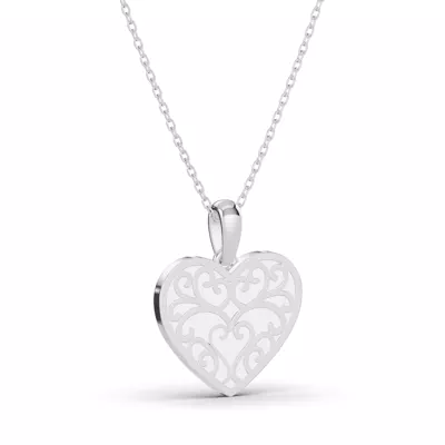 Devotion White Heart Bezel Diamond Necklace