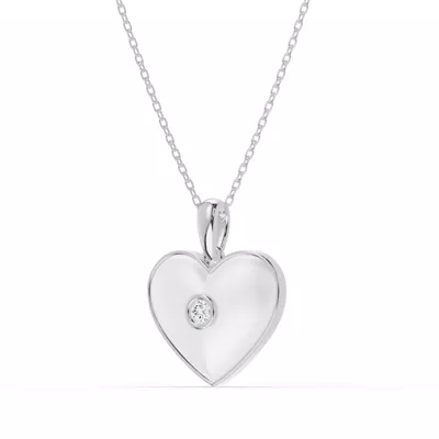 Devotion White Heart Bezel Diamond Necklace