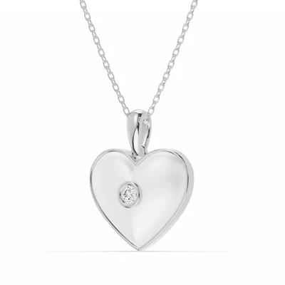 Devotion White Heart Bezel Diamond Necklace
