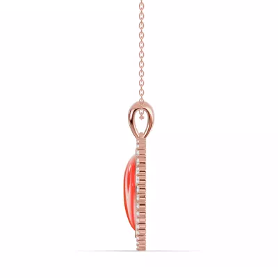 Forever Red Heart Halo Lab Diamond Necklace