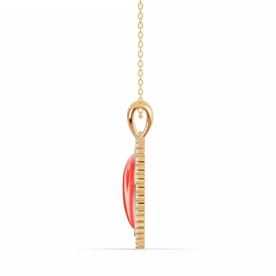 Forever Red Heart Halo Lab Diamond Necklace