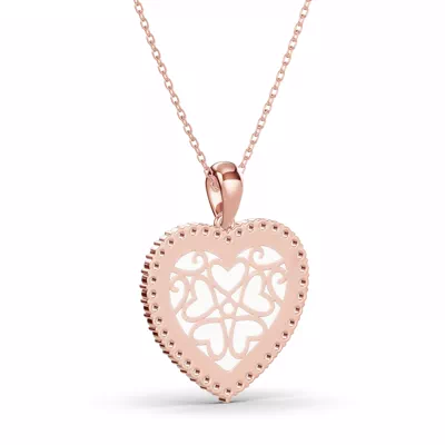 Forever White Heart Halo Lab Diamond Necklace