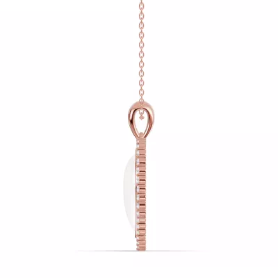 Forever White Heart Halo Lab Diamond Necklace