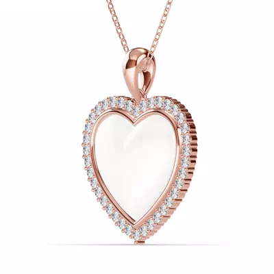 Forever White Heart Halo Lab Diamond Necklace