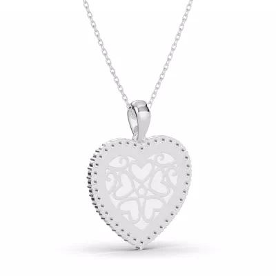Forever White Heart Halo Diamond Necklace