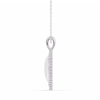 Forever White Heart Halo Diamond Necklace