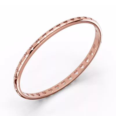Eternity Heart Cutout Bangle