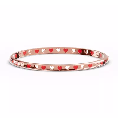 Eternity Red Heart Bangle