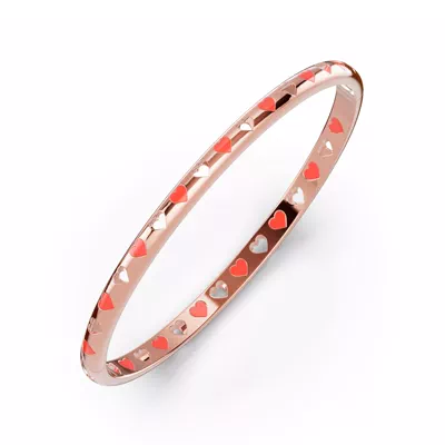 Eternity Red Heart Bangle
