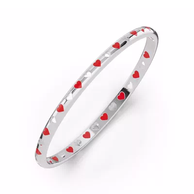 Eternity Red Heart Bangle
