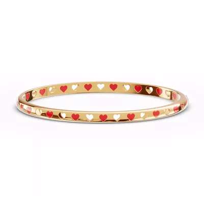 Eternity Red Heart Bangle