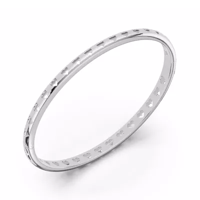 Eternity Heart Cutout Bangle
