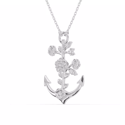 Vine Anchor Diamond Pendant
